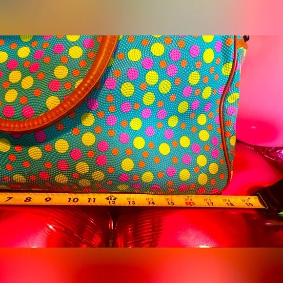 Jinluda Tote NWT Polka Dot with Colorful PVC Bag - Picture 6 of 9